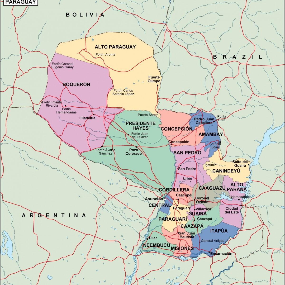 mapa-político-do-paraguai